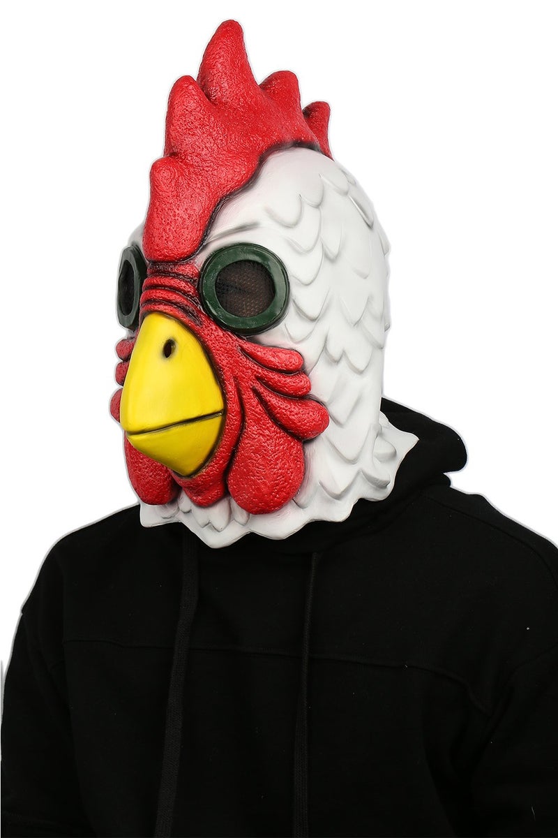 XCOSER Rooster Cock Mask Full Head Props for Halloween Cosplay Latex - Image 2